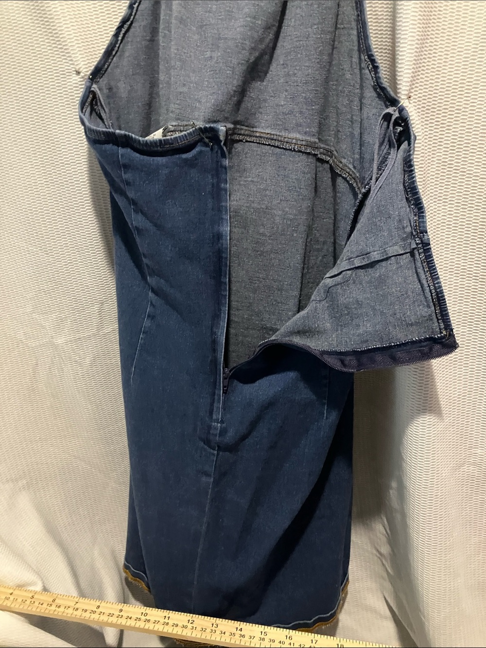 Strapless Denim Halter Mini Dress - Blue - Picture 7 of 8